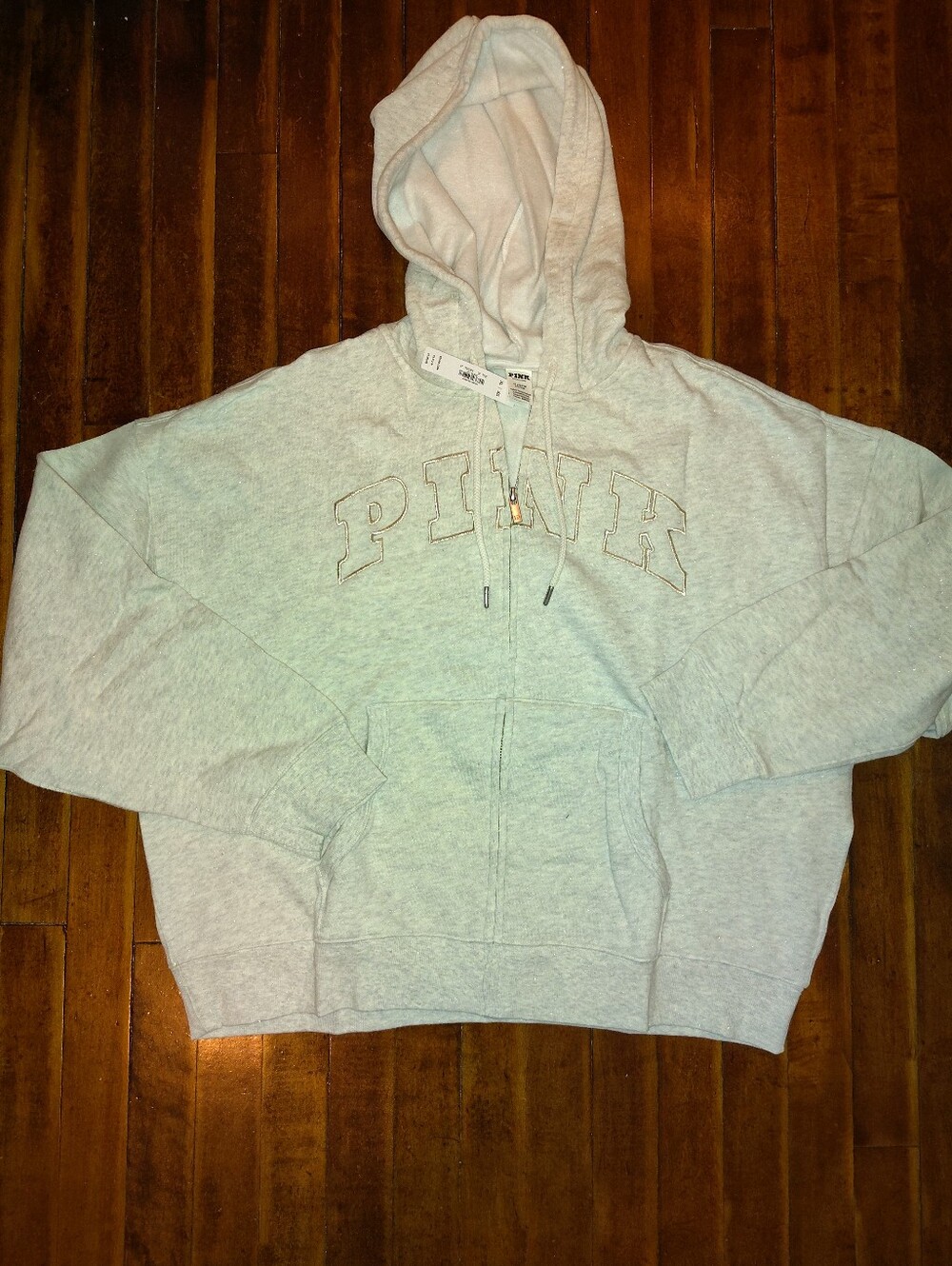 Victoria's Secret PINK Campus Fleece Full Zip Hoodie SIZE XL